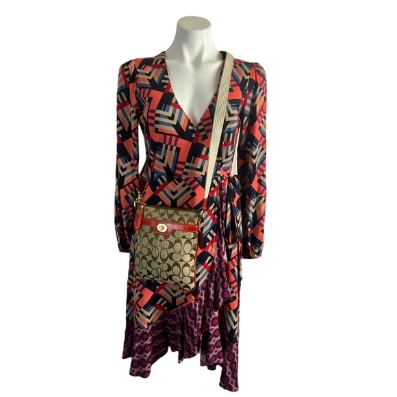 Anthropologie Porridge Graphic Mix Print Wrap Dress - Picture 8 of 10